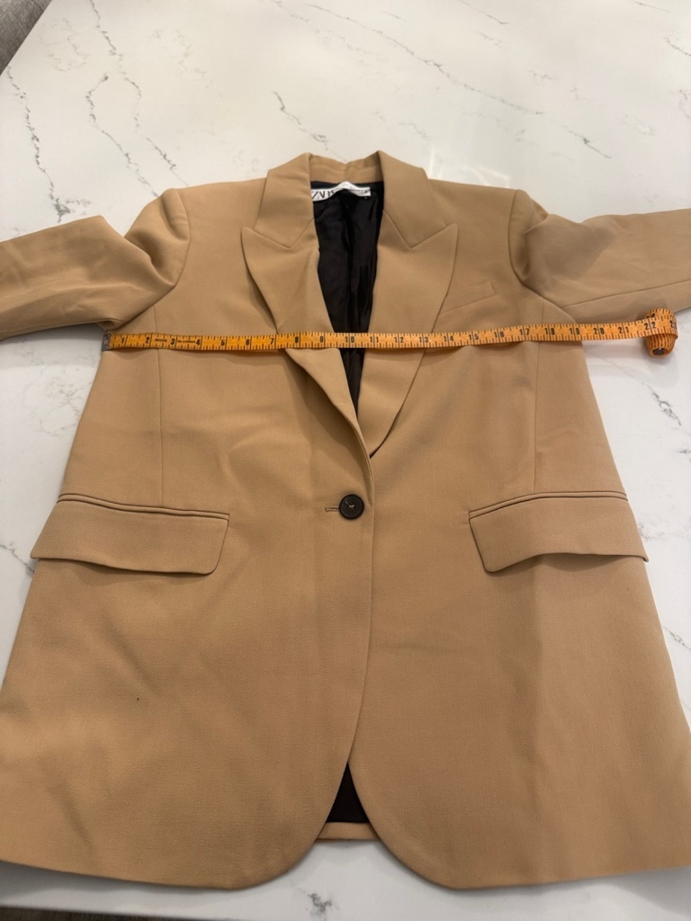 ZARA Butterscotch Color One Button Closure Blazer - Picture 8 of 10